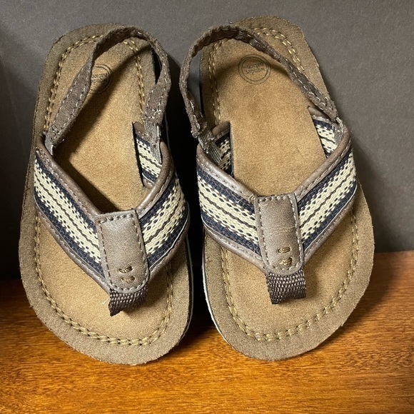 Wonder Nation Beach Canvas Flip Flops (Toddler Boys) Size 9-10 - Picture 2 of 9